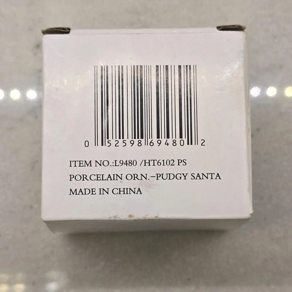 New Porcelain Santa Claus Ornament‎ Hinged Christmas Box 3 Inch Pudgy Santa 3 in